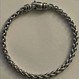 David Yurman 4mm Wheat Chain Men’s Bracelet, Sterling Silver 8”